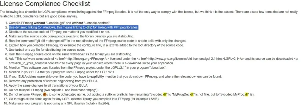 FFmpeg 배포 사례